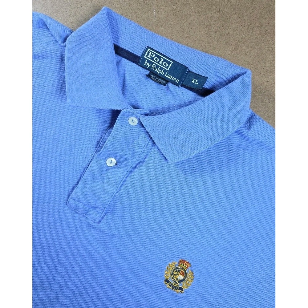 VTG Polo Ralph Lauren Shirt Men's XL Blue Crown Logo Preppy CREST
